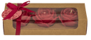 Rote Kerze, Rose, 3er Set,