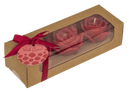 Rote Kerze, Rose, 3er Set,