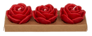 Rote Kerze, Rose, 3er Set,