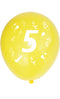 5 Zahlenballons, Ø 25cm, bunt sortiert, 5
