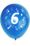5 Zahlenballons, Ø 25cm, bunt sortiert, 6