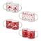 Becher "rot/weiss", gerade, 4f/s.,