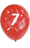 5 Zahlenballons, Ø 25cm, bunt sortiert, 7