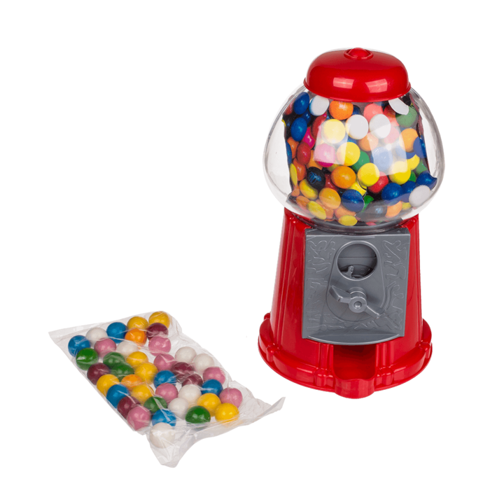Roter Kaugummispender mit ca. 90 g Kaugummi,