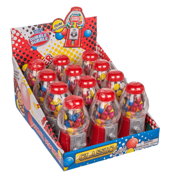 Roter Kaugummispender mit ca. 25 g Kaugummi,