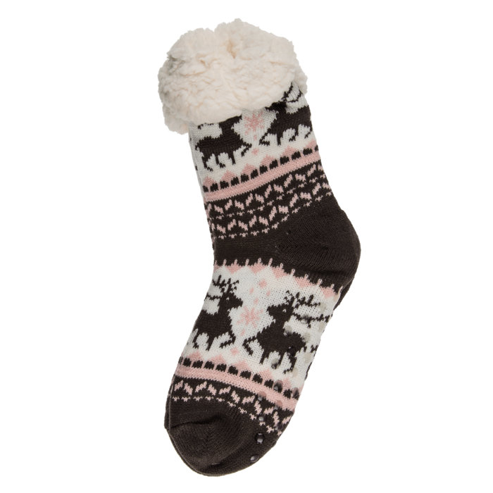 Damen-Hüttensocken, Dark Ice Flower & Ornaments,