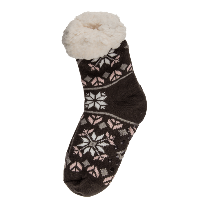 Damen-Hüttensocken, Dark Ice Flower & Ornaments,