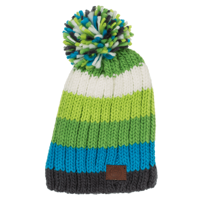 Kinder-Kuschel-Mütze mit Bommel, Rainbow Colours,