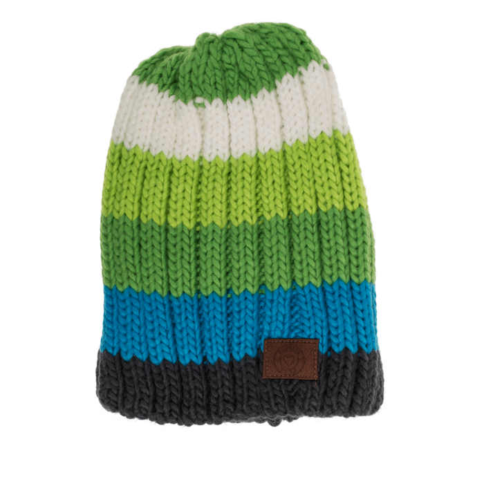 Kinder-Kuschel-Mütze mit Bommel, Rainbow Colours,