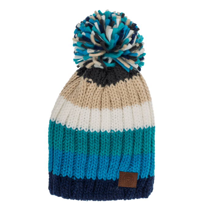Kinder-Kuschel-Mütze mit Bommel, Rainbow Colours,