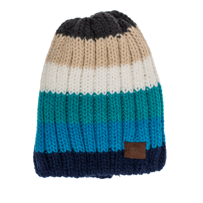 Kinder-Kuschel-Mütze mit Bommel, Rainbow Colours,
