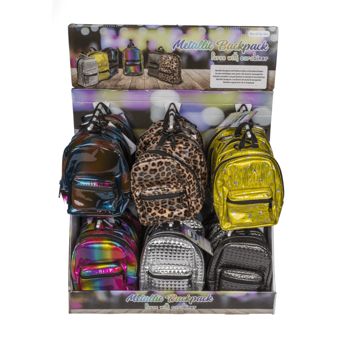 Geldbörse, Metallic Backpack, mit Reissverschluss