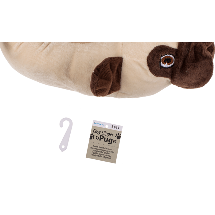 Kuschel-Hausschuhe, Mops,