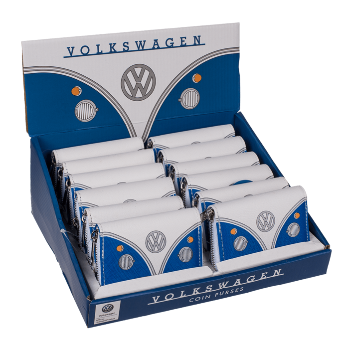 Geldbörse mit Reisverschluss, VW T1 Bus, Blau,