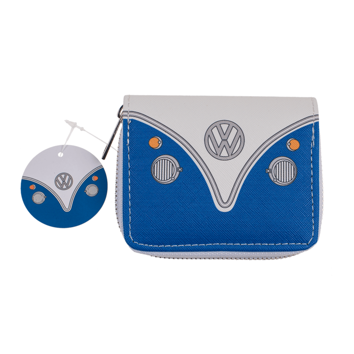 Geldbörse mit Reisverschluss, VW T1 Bus, Blau,