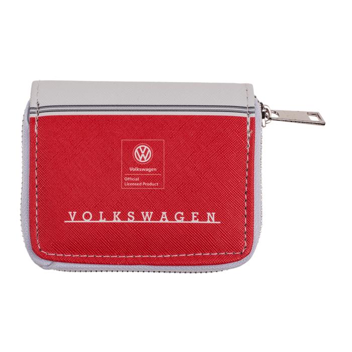 Geldbörse mit Reisverschluss, VW T1 Bus, Rot,