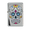 Benzin-Feuerzeug, Coloured Skull, 6-fach sortiert,