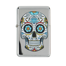Benzin-Feuerzeug, Coloured Skull, 6-fach sortiert,