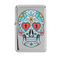 Benzin-Feuerzeug, Coloured Skull, 6-fach sortiert,