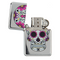 Benzin-Feuerzeug, Coloured Skull, 6-fach sortiert,