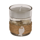 Gel-Wachskerze im Glas mit Sisal-Meeresdeko,