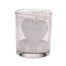 Herz-Kerze im Glas mit Dekor, ca. 6 x 5 cm,
