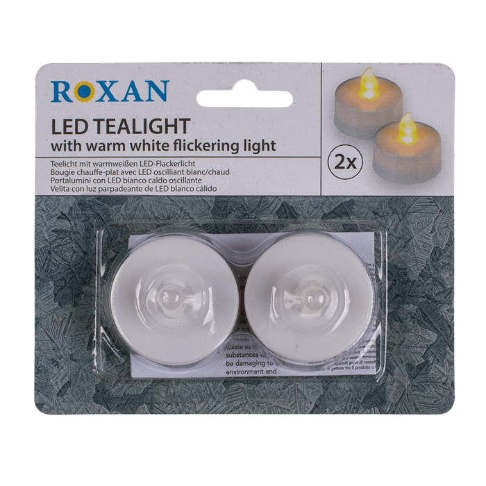 Teelicht mit warmweißen LED-Flackerlicht