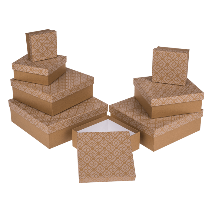 Kraftpapier-Geschenkkartonage, mit Blumenmotiv,