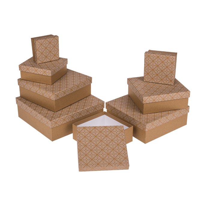 Kraftpapier-Geschenkkartonage, mit Blumenmotiv,