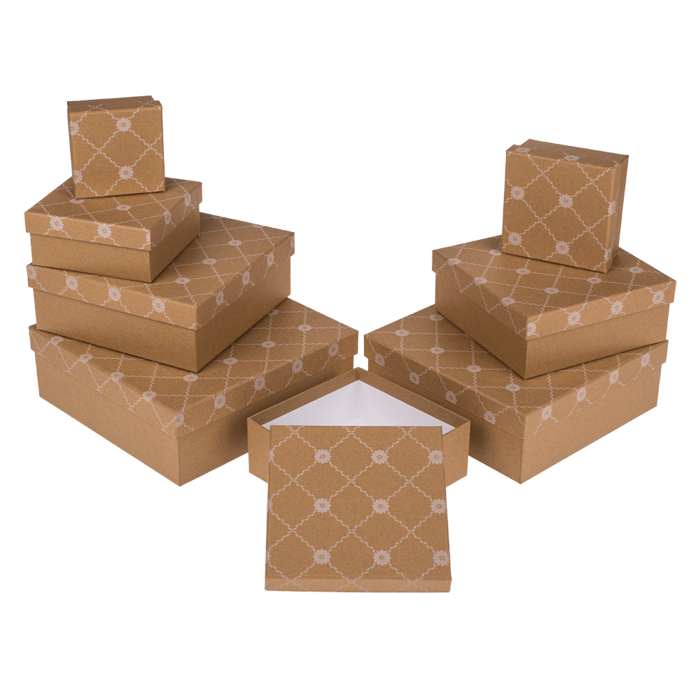 Kraftpapier-Geschenkkartonage, mit Blumenranke,
