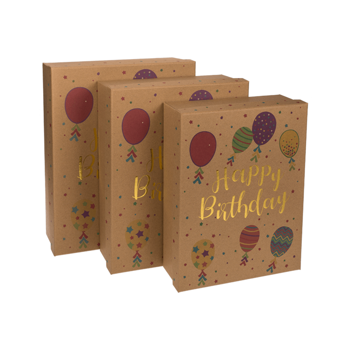 Kraftpapier-Geschenkkartonage, Happy Birthday,