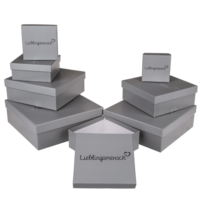 Graue Geschenkkartonage, Lieblingsmensch,