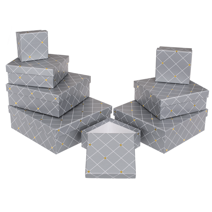 Graue, mattierte Geschenkkartonage,