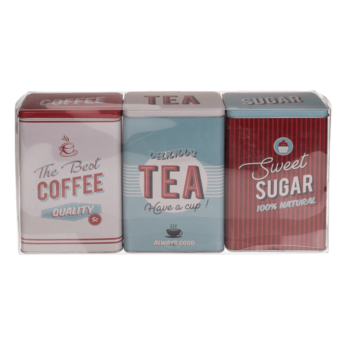 Rechteckige Metall-Dose, Nostalgie (Coffee, Tea &