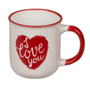 New Bone China-Becher mit rotem Herz, Love &