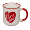 New Bone China-Becher mit rotem Herz, Love &