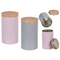 Runde Metall-Dose mit Deckel in Bambus-Optik,