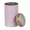 Runde Metall-Dose mit Deckel in Bambus-Optik,