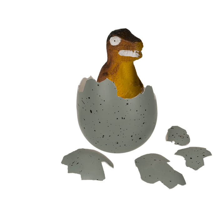 Wachsender Dinosaurier im Ei, ca. 11 cm,