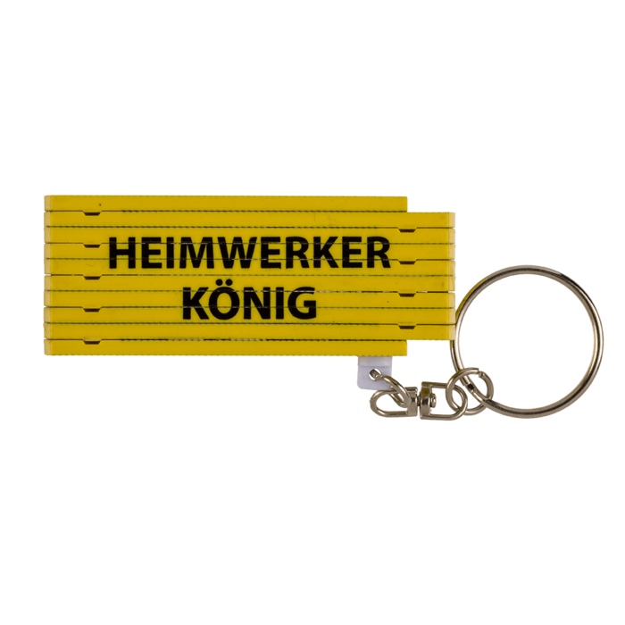 Metall-Schlüsselanhänger, Zollstock mit Sprüchen,
