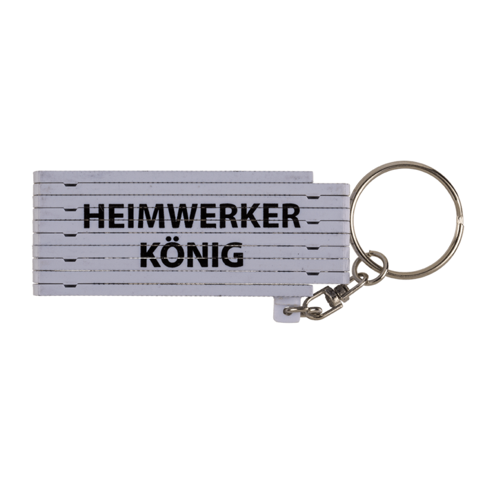 Metall-Schlüsselanhänger, Zollstock mit Sprüchen,