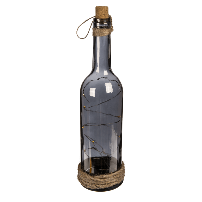 Rauch-Glasflasche mit 10 warmweißen LED,