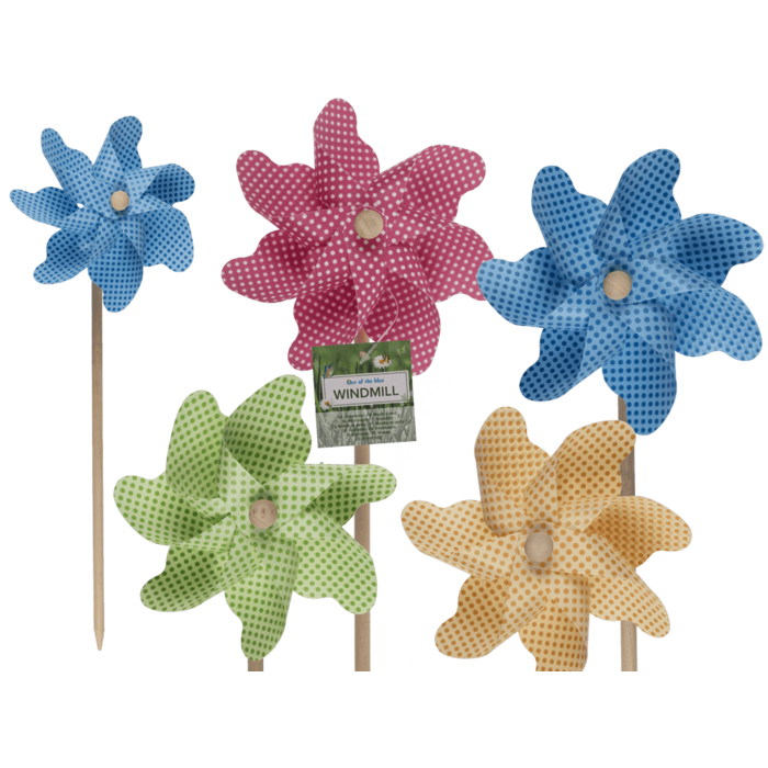 Bunte Windmühle mit Punkten, ca. 17 cm,