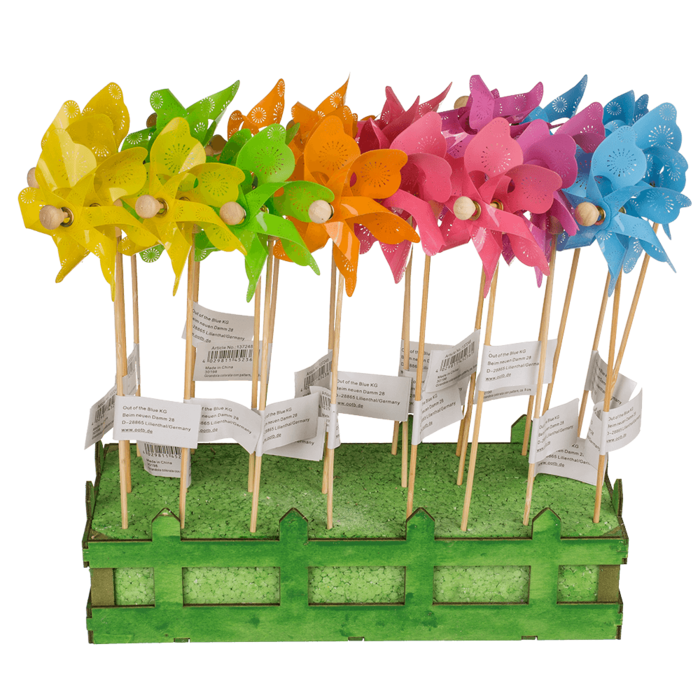 Bunte Windmühle mit ausgestanztem Muster,