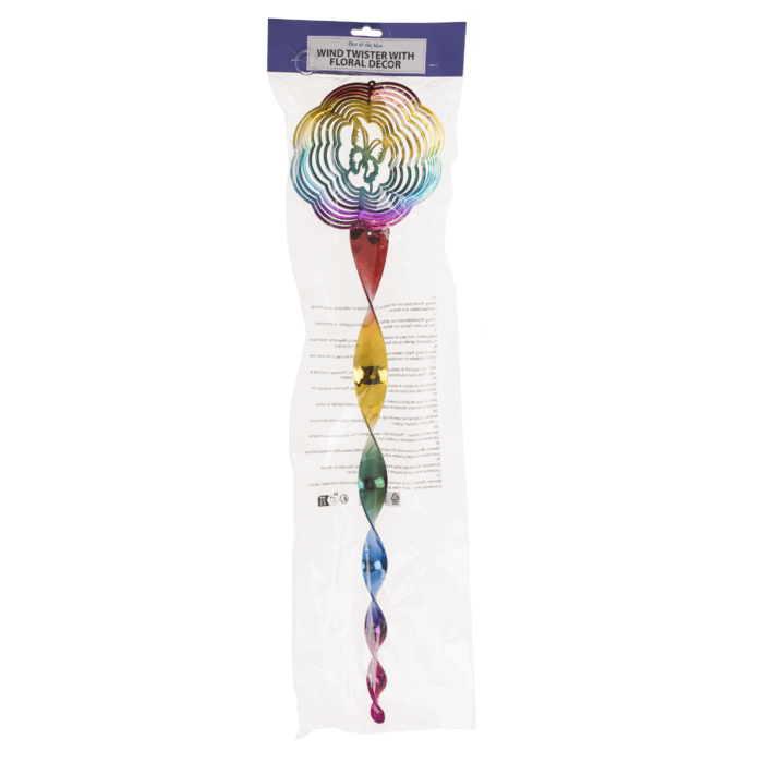 Windspirale, mit Blumendekor, ca. 15 x 65 cm,