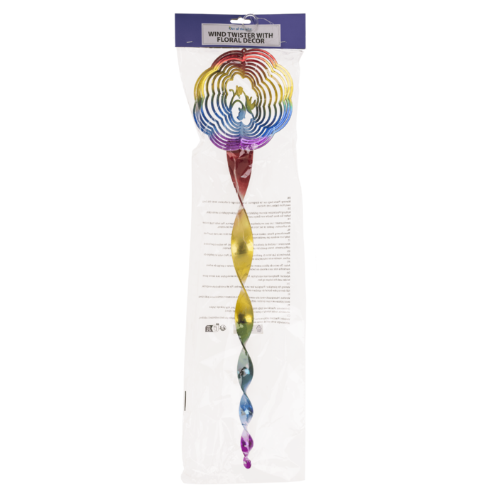 Windspirale, mit Blumendekor, ca. 15 x 65 cm,