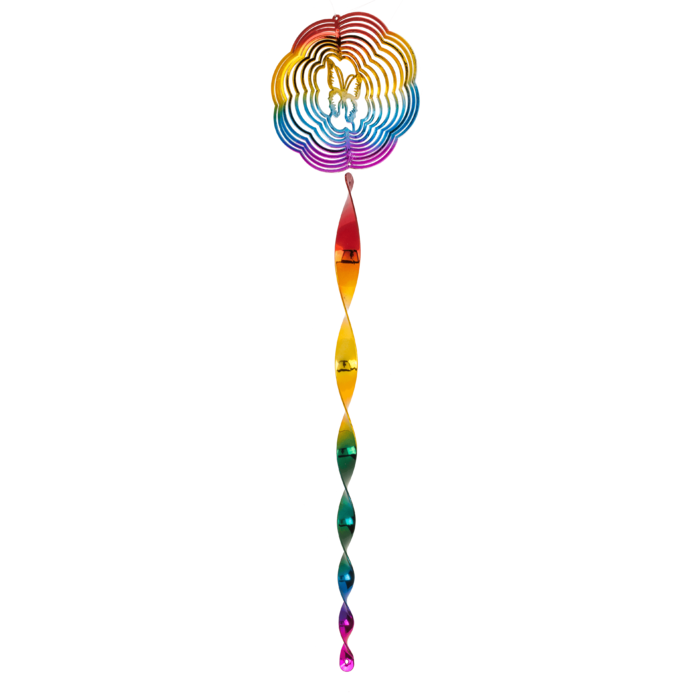 Windspirale, mit Blumendekor, ca. 15 x 65 cm,