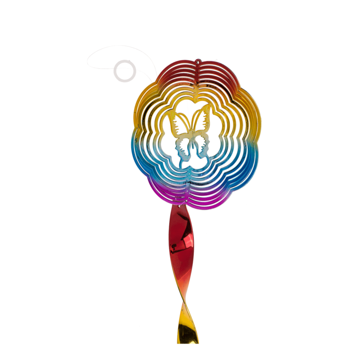 Windspirale, mit Blumendekor, ca. 15 x 65 cm,