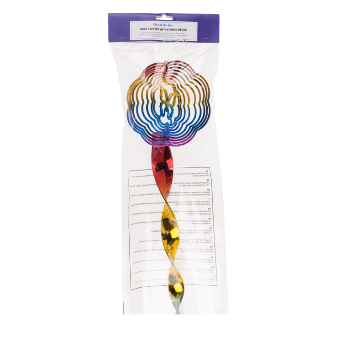 Windspirale, mit Blumendekor, ca. 15 x 65 cm,