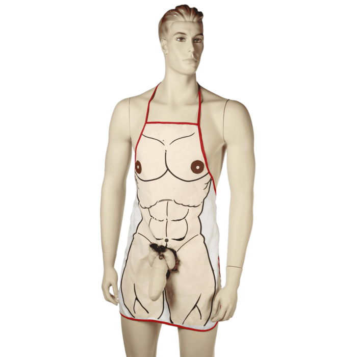 Küchenschürze, Männerkörper mit Plüsch-Penis,
